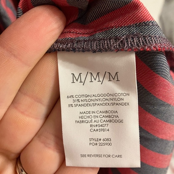 Cabi Regatta Shacket Button Down‎ Striped Womens Size Medium NWT - Picture 10 of 12
